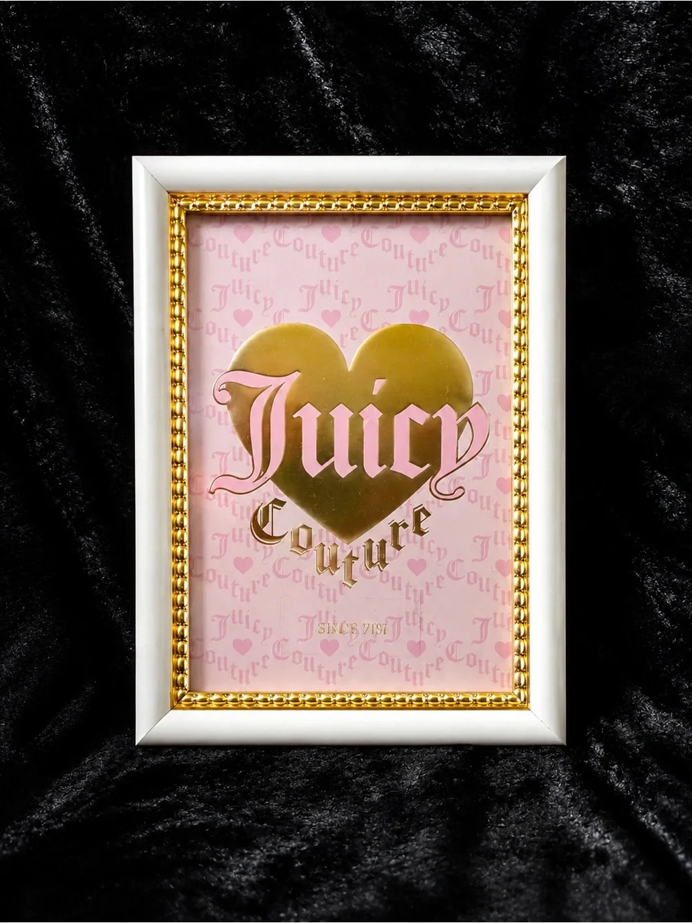 Juicy Couture Pink and Gold Heart Framed Art